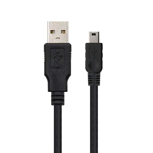 Nanocable ▫️ 10.01.0401 - Cabo USB 2.0 para mini USB, destinado principalmente a telemóveis e câmaras digitais, tipo A/M-Mini B/M, macho-macho, preto, 1 m 2