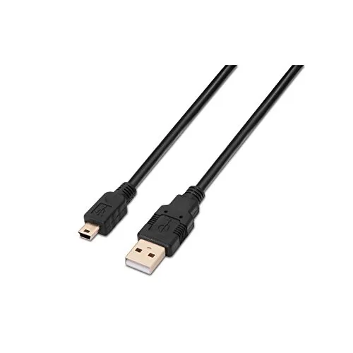 Nanocable ▫️ 10.01.0401 - Cabo USB 2.0 para mini USB, destinado principalmente a telemóveis e câmaras digitais, tipo A/M-Mini B/M, macho-macho, preto, 1 m 4