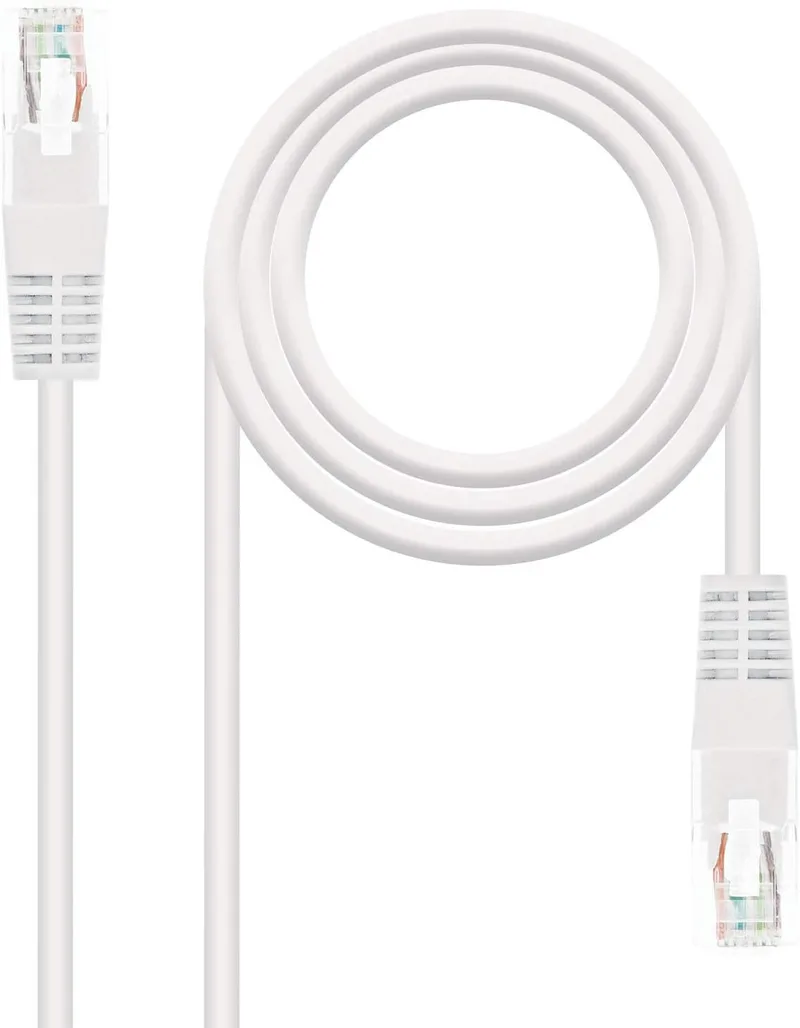 Nanocable ▫️ 10.20.0110-W - Cabo de rede Ethernet RJ45 Cat.5e UTP AWG24, branco, cabo de ligação de 10 metros