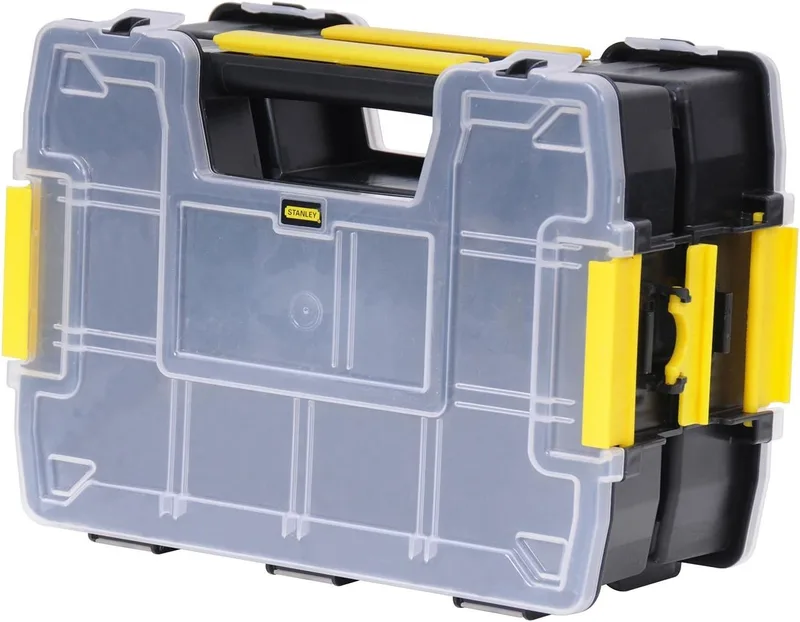 STANLEY ▫️ STST1-71197 Organizador Duplo, Preto/Branco/Amarelo
