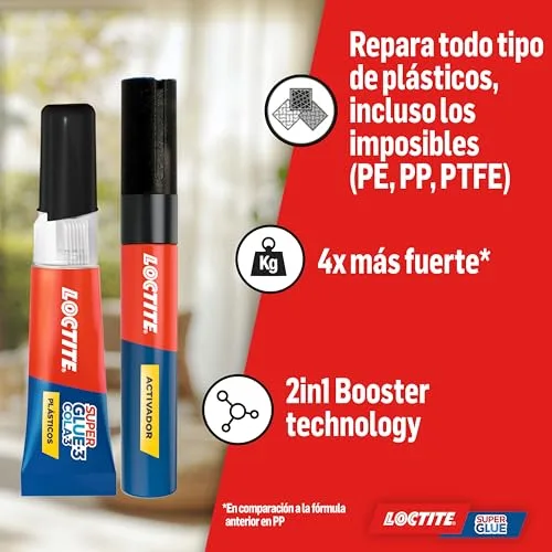 Loctite ▫️ Super Glue-3 Plásticos, Cola Instantânea Transparente, 2 g/4 ml 3