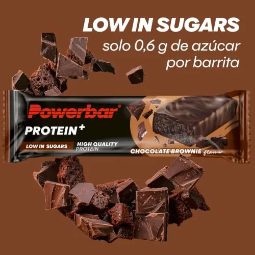 PowerBar ▫️ Protein Plus - Baixo Teor de Açúcar - Chocolate-Brownie - 30x35 g - Barra com apenas 107 Kcal - Barra fitness com fibra 4
