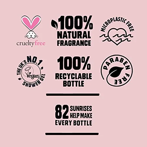 ORIGINAL SOURCE ▫️ Fonte original: Gel de banho de baunilha e framboesa, fragrância 100% natural, vegan, não testado em animais, sem parabenos, embalagem grande com 6 x 250 ml 5