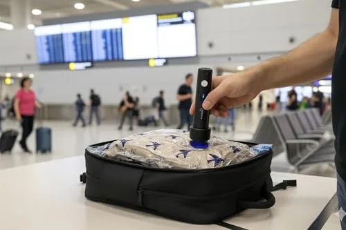 Lavatelli ▫️ Conjunto de 2 sacos a vácuo para roupa de viagem 40x60 cm | Ideal para malas, mochilas e malas com rodas | Poupa espaço e protege contra ácaros e humidade | Reutilizáveis e resistentes 5