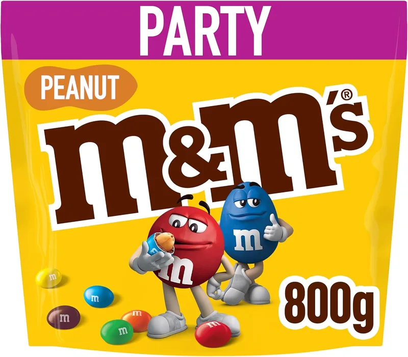 M&M's ▫️ Peanut, Snack de bolinhas de amendoim e chocolate de leite, embalagem de presente, ideal para partilhar enquanto se vê um filme (800 g)