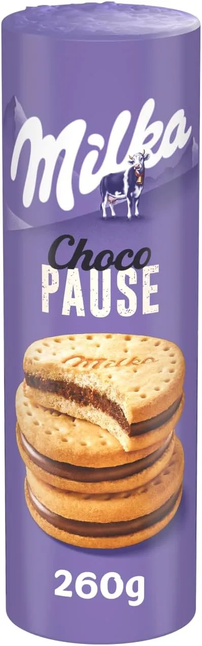 Milka ▫️ Choco Pause Bolachas Recheadas com Creme de Chocolate, 260g