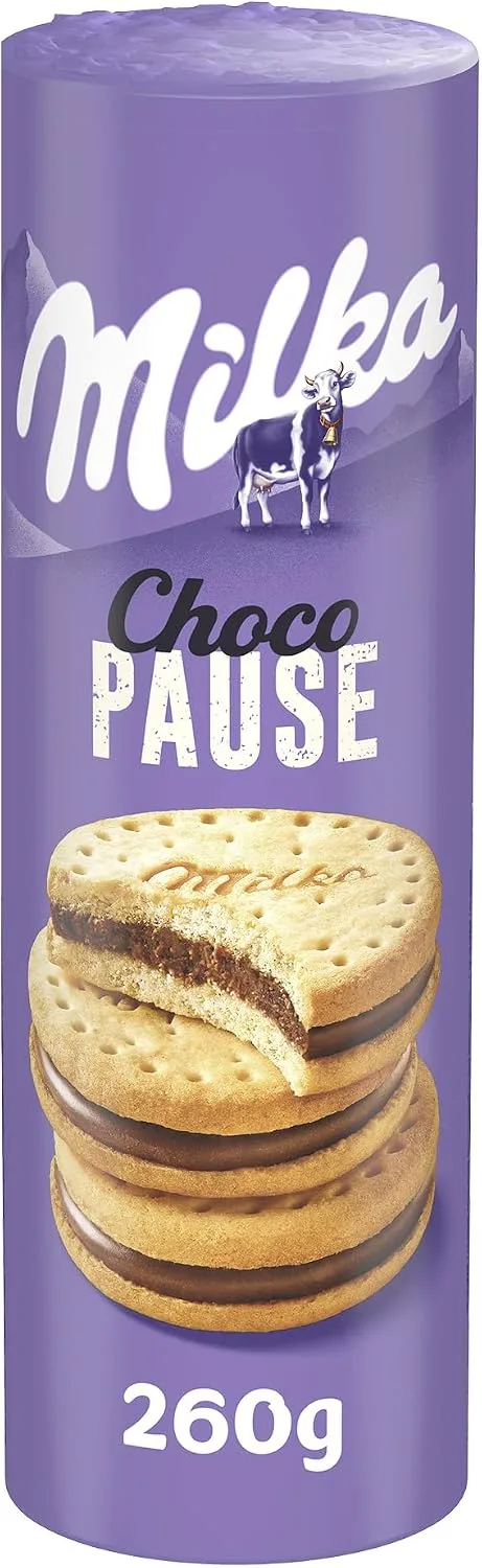 Milka ▫️ Choco Pause Bolachas Recheadas com Creme de Chocolate, 260 g
