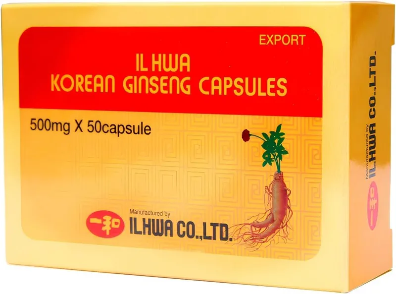 TONGIL ▫️ Ginseng Coreano Puro, Qualidade Ilhwa, 500 mg, 50 cápsulas em blister | Panax Ginseng 100% sem aditivos | Energia física e mental | Raízes maduras de cultivo próprio e extração exclusiva