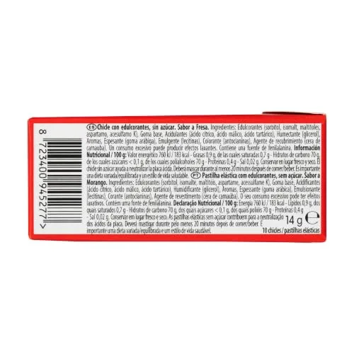 Trident ▫️ Fresh Gragea Morango – Pastilhas elásticas sem açúcar com sabor a morango – Embalagem com 24 pacotes de 14,5 g 5
