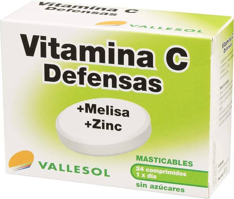 Vallesol ▫️ vitamina C + erva-cidreira + zinco, caixa de 24 unidades