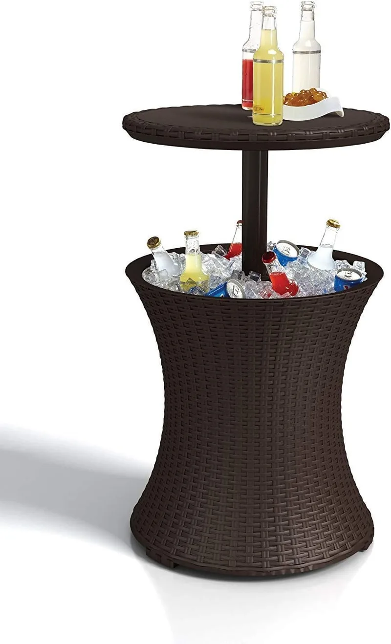 Keter ▫️ Pacific Cool Bar - Mesa-frigorífica para jardim, cor castanha
