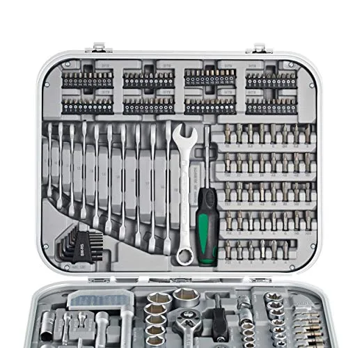 Mannesmann ▫️ M98450 (6) Conjunto de chaves de soquete de 1/4 e 1/2, prateado, 232 peças 3