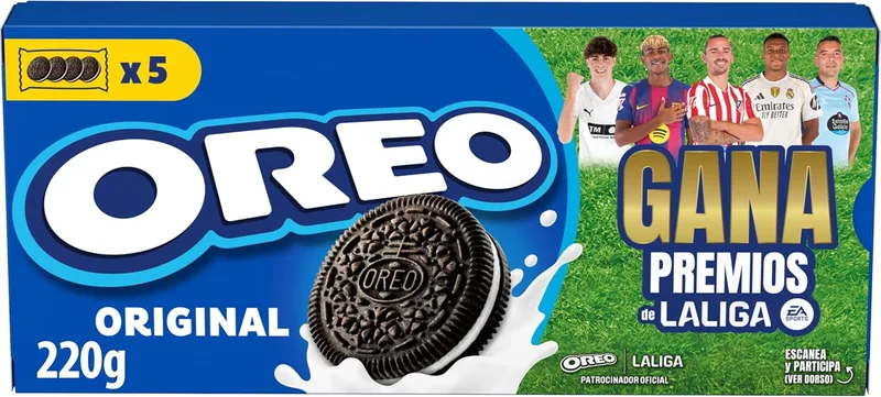 Oreo ▫️ Bolachas de Chocolate com Recheio de Creme com Sabor a Baunilha, A Bolacha Original, Embalagem de 220 g