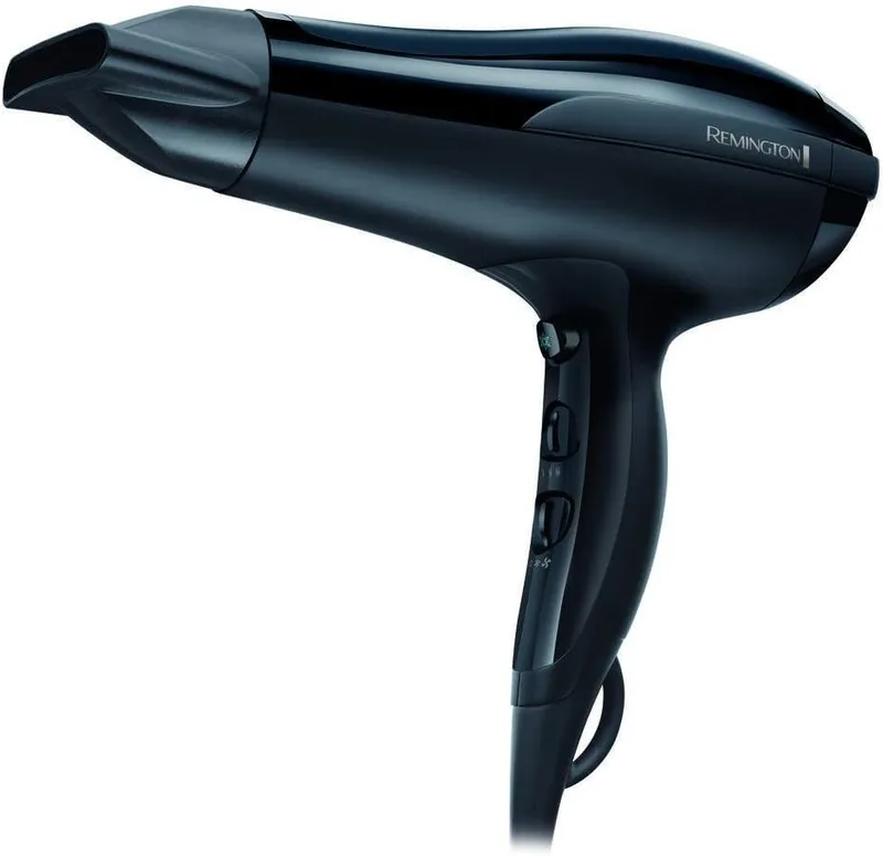 Remington ▫️ Secador de cabelo Pro-Air - Iônico, 2200 W, bocal concentrador, 3 níveis de temperatura, 2 velocidades, grelha cerâmica, gancho para pendurar, grelha traseira removível - D5210