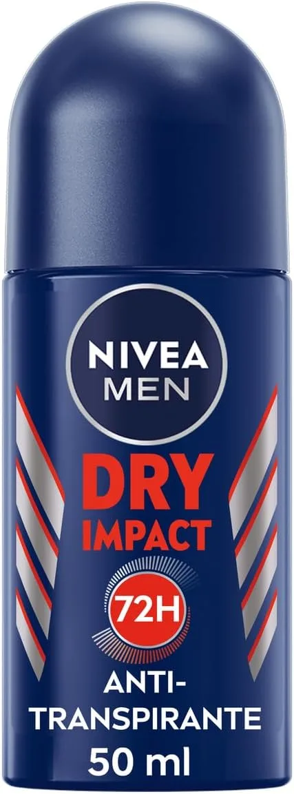 NIVEA ▫️ MEN Dry Impact Roll-on (1 x 50 ml), desodorizante antitranspirante com proteção de 48 horas, desodorizante roll-on para cuidados masculinos testado na vida real