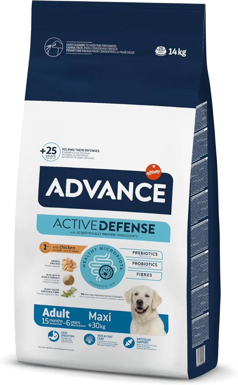 Advance ▫️ Maxi Chicken, Ração para Cães Adultos de Raças Grandes com Frango, 14 kg