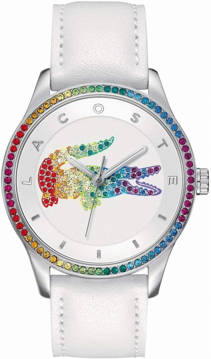 Relógio de Quartzo Analógico Lacoste para Mulher Coleção Victoria com Bracelete em Pele Branca - 2000822
