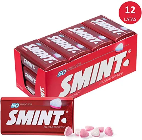 Smint ▫️ Tin Morango, Caramelo Comprimido Sem Açúcar - 12 unidades de 35 g (Total: 420 g) 4