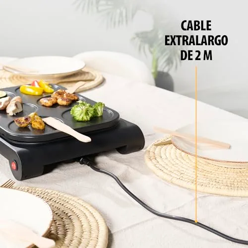 Tristar ▫️ Conjunto de wok para 6 pessoas com frigideiras coloridas – Grelhador elétrico multifunções com formas para panquecas, revestimento antiaderente, ideal para jantares em família e reuniões sociais 4