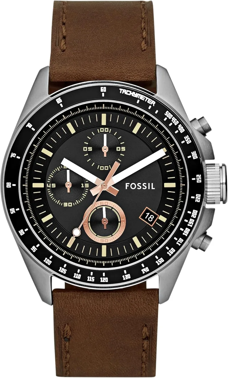 Fossil ▫️ Relógio para homem Decker, movimento cronógrafo de quartzo