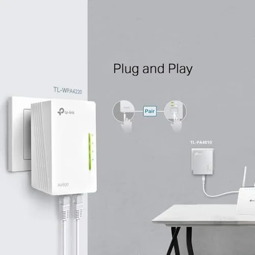 TP-Link ▫️ TL-WPA4220 TKIT - Adaptador Powerline AV600, Kit PLC Wi-Fi de 300 Mbps 4