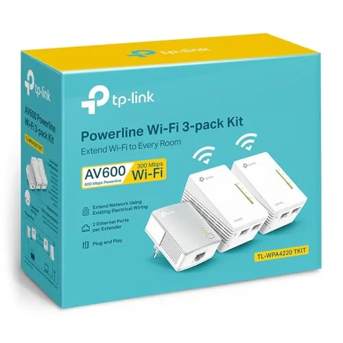TP-Link ▫️ TL-WPA4220 TKIT - Adaptador Powerline AV600, Kit PLC Wi-Fi de 300 Mbps 6
