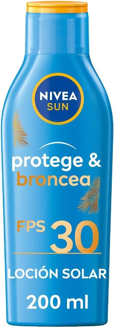 NIVEA SUN ▫️ Protect & Tan Activating Tanning Sun Milk FP30 (1 x 200 ml), intensificador de bronzeado resistente à água, creme bronzeador, elevada proteção solar