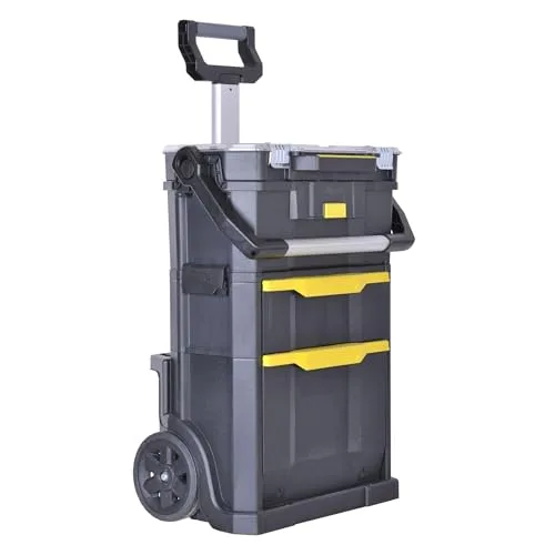 STANLEY ▫️ STST1-79231 - Oficina móvel para ferramentas 2 em 1, 56 x 38,2 x 76,4 cm, Preto/Amarelo 2