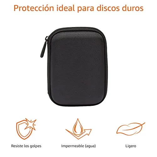 Amazon Basics ▫️ Bolsa para disco rígido, 15,1 x 10,8 x 4,2 cm, cor preta e laranja 2