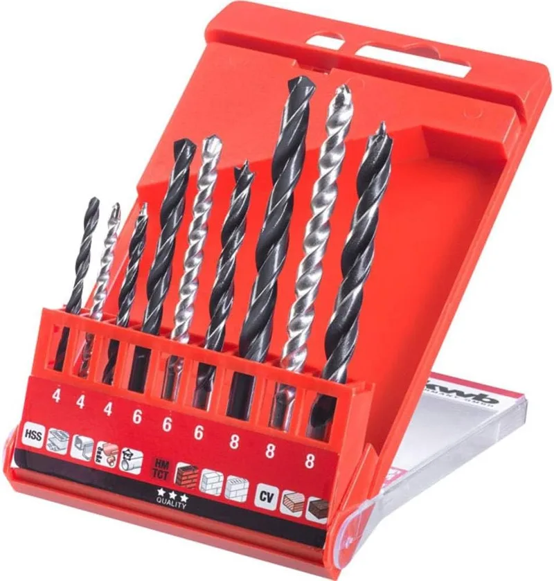 kwb ▫️ 49420400 - Conjunto de brocas combinadas, com tungsténio (9 peças)