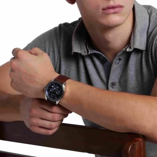 Armani Exchange ▫️ Relógio para homem, movimento cronógrafo de quartzo e caixa de 45 mm com bracelete em pele 2