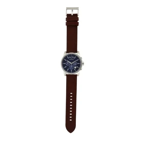 Armani Exchange ▫️ Relógio para homem, movimento cronógrafo de quartzo e caixa de 45 mm com bracelete em pele 5