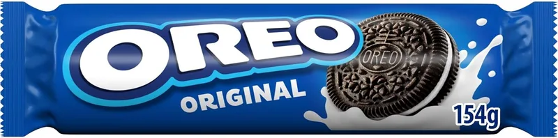 Oreo ▫️ Bolachas com pepitas de chocolate recheadas com creme e sabor a baunilha Original, pacote de 154 g