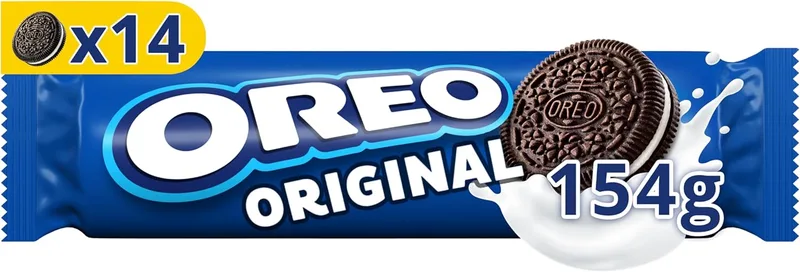 Oreo ▫️ Bolachas de Chocolate Recheadas com Creme de Baunilha, A Bolacha Original, 154 g