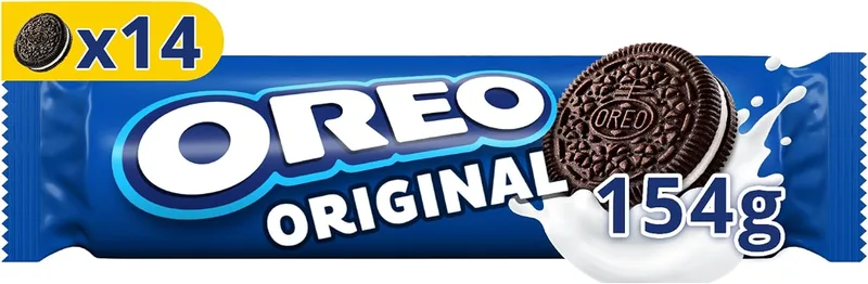 Oreo ▫️ Bolachas Original recheadas com sabor a baunilha, 14 bolachas, 154 g