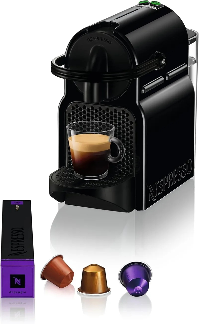 Nespresso ▫️ De'Longhi Inissia EN80.B - Máquina de café em cápsulas 19 bar, desligamento automático, preto