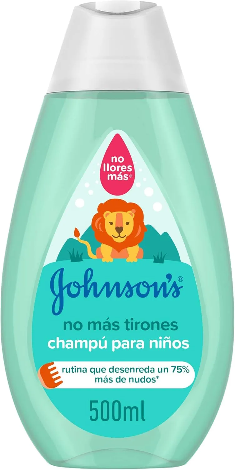 Johnson's Baby ▫️ Champô Não Puxe Mais para Crianças e Bebés, Deixa o Cabelo Suave e Manejável, Desembaraça o Cabelo Comprido ou Encaracolado, 500 ml