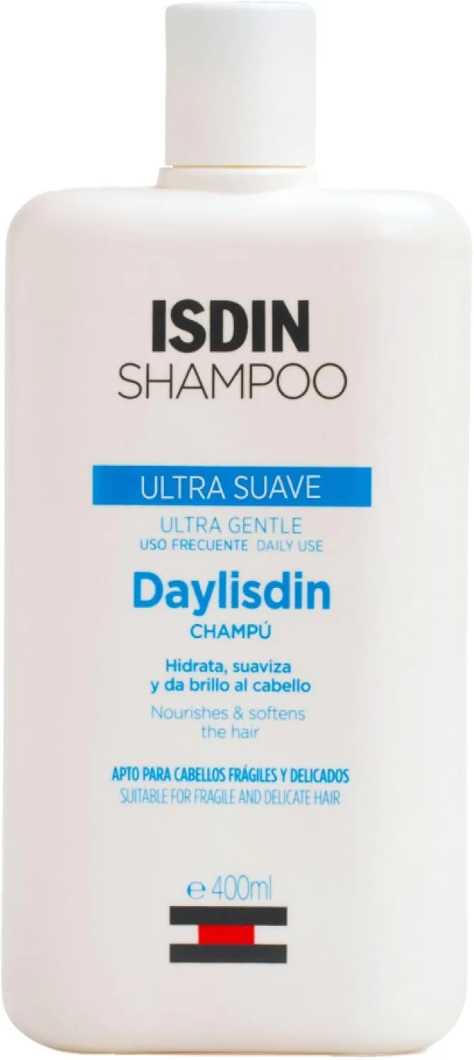 ISDIN ▫️ SHAMPOO Daylisdin: Champô Ultra Suave, Limpeza e Cuidado Suave para Cabelo Normal e Sensível, Adequado para Uso Diário, com Tensioativos Suaves - 400 ml