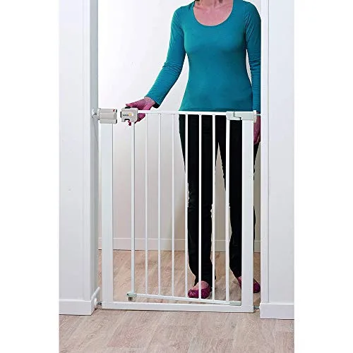 Safety 1st ▫️ Barreira de segurança Easy Close Extra Tall em metal, com 91 cm de altura, para crianças, escadas, portas e compartimentos com dimensões entre 73 e 80 cm, também adequada para cães em ambientes interiores, em metal branco 2