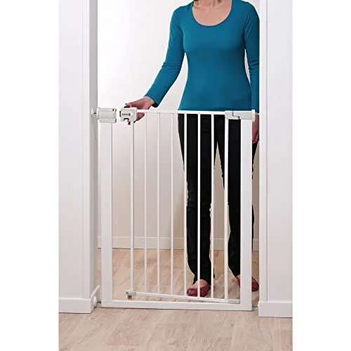 Safety 1st ▫️ Barreira de segurança Easy Close Extra Tall em metal, com 91 cm de altura, para crianças, escadas, portas e compartimentos com dimensões entre 73 e 80 cm, também adequada para cães em ambientes interiores, em metal branco 6