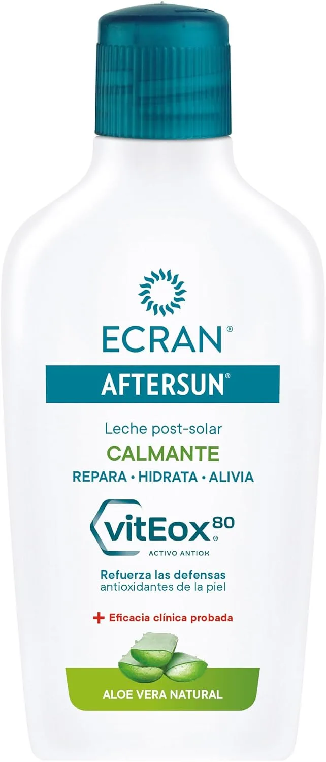 Ecran ▫️ Leite Pós-Solar Hidratante e Reparador com Aloe Vera Natural, hidrata, acalma, alivia e repara, textura leve e de rápida absorção, fórmula com VitEox 80 - 200 ml