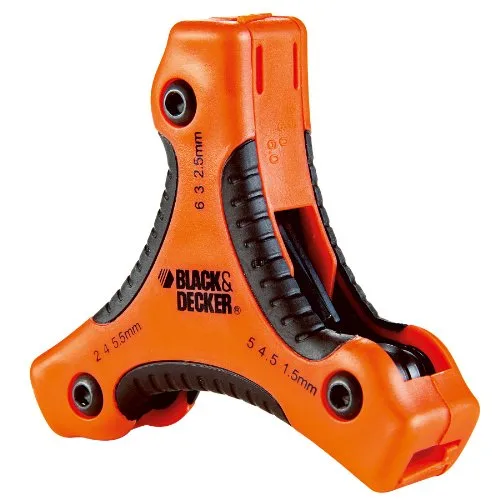 Black+Decker ▫️ BDHT0-71628 Conjunto de 9 chaves hexagonais com cabo triangular 3