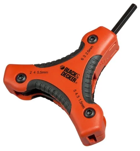 Black+Decker ▫️ BDHT0-71628 Conjunto de 9 chaves hexagonais com cabo triangular 4