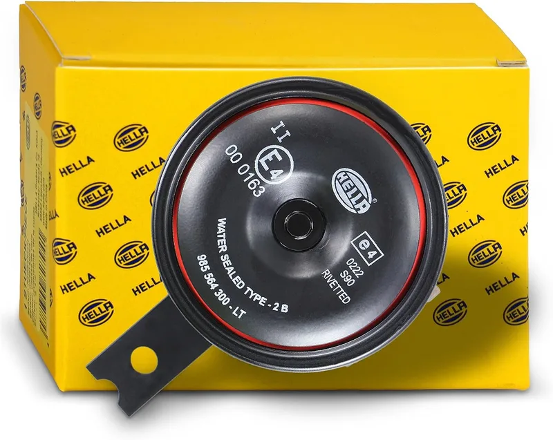 HELLA ▫️ Buzina STYLE HORN S90 12 V 111 dB (A), gama de frequências 415 Hz, som agudo elétrico, cor da caixa vermelho/preto, ligação por ficha plana, Quantidade: 1, 3AL 922 000-951
