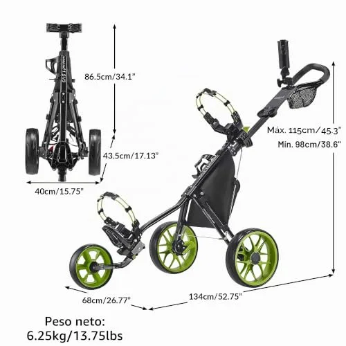 Caddytek ▫️ CaddyLite 11.5 V3 - Carrinho de golfe de 3 rodas, leve e fácil de dobrar 2