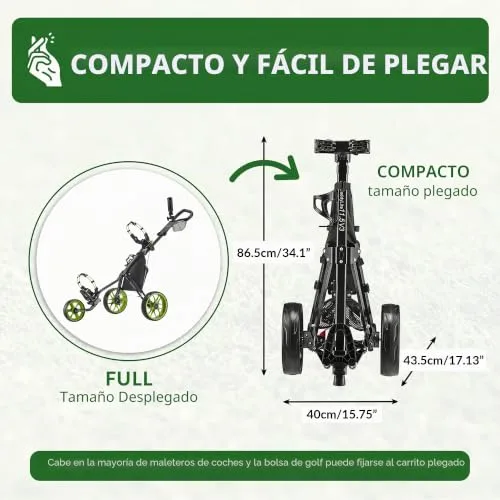 Caddytek ▫️ CaddyLite 11.5 V3 - Carrinho de golfe de 3 rodas, leve e fácil de dobrar 7
