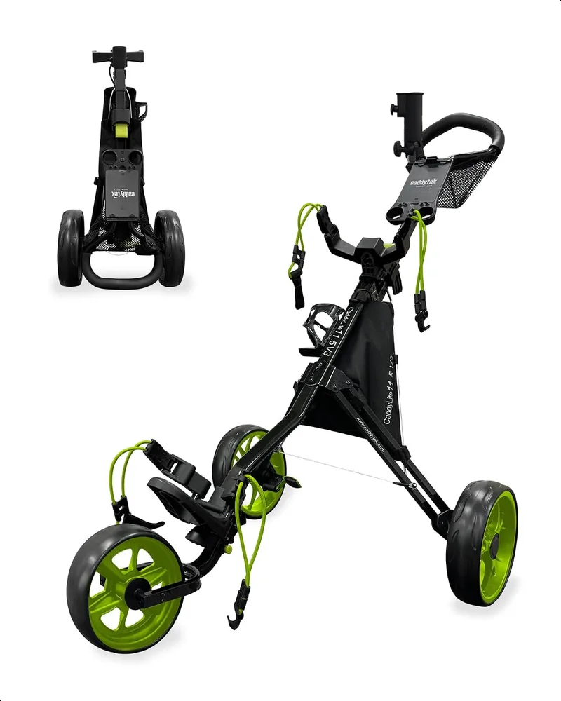 Caddytek ▫️ CaddyLite 11.5 V3 - Carrinho de golfe de 3 rodas, leve e fácil de dobrar
