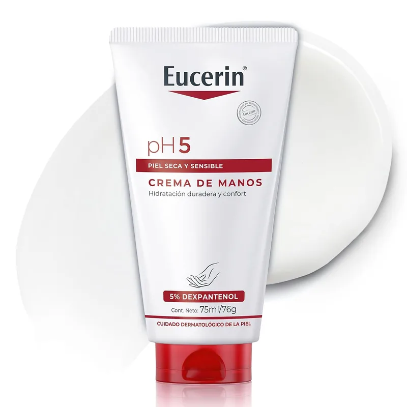 Eucerin ▫️ pH5 Creme para as mãos (75 ml), creme hidratante reparador para mãos secas e gretadas, hidratação duradoura de rápida absorção, com dexpantenol, para pele seca e sensível
