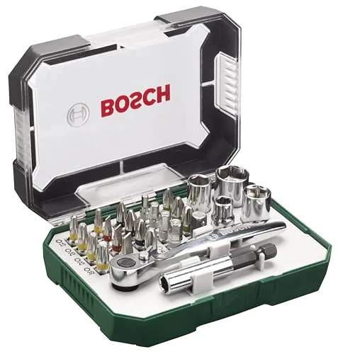 Bosch Accessories ▫️ Bosch Professional 2607017322 Pontas de chave de fendas + catraca (conjunto de 26), cor preta 3