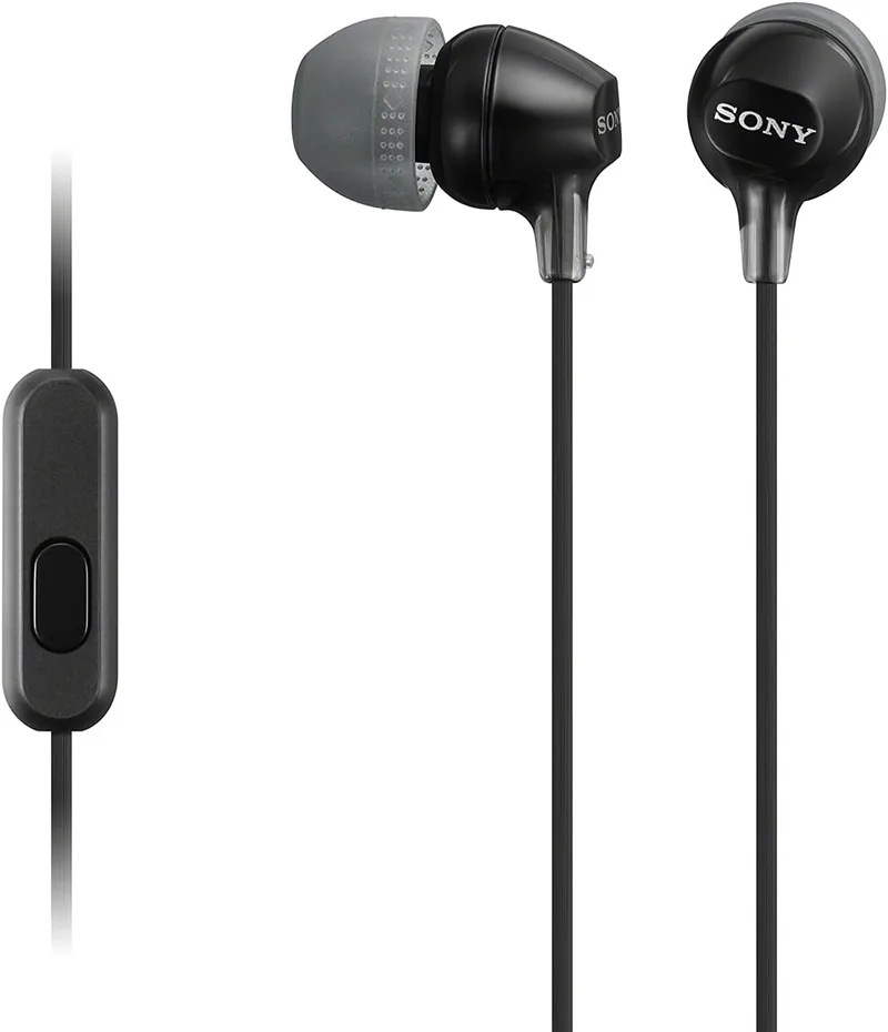 Sony ▫️ MDR-EX15AP - Auscultadores intra-auriculares (com microfone), pretos